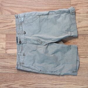 Khaki stretchy cuffed men's shorts with 8" inseam, Industrie 32"